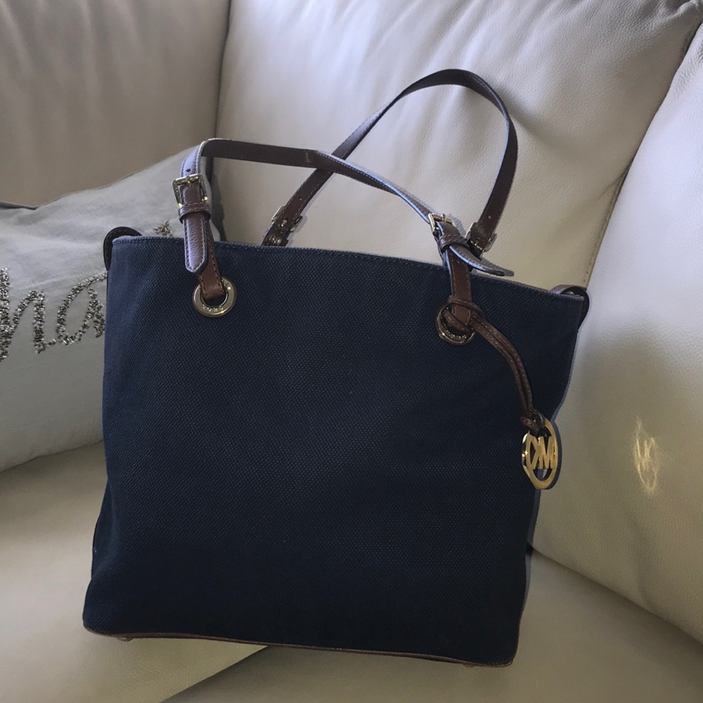 Michael Kors Handbag - Navy w/ Gold Detail